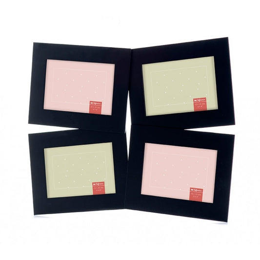Vierluik fotolijst 10x15 cm zwart - model 575