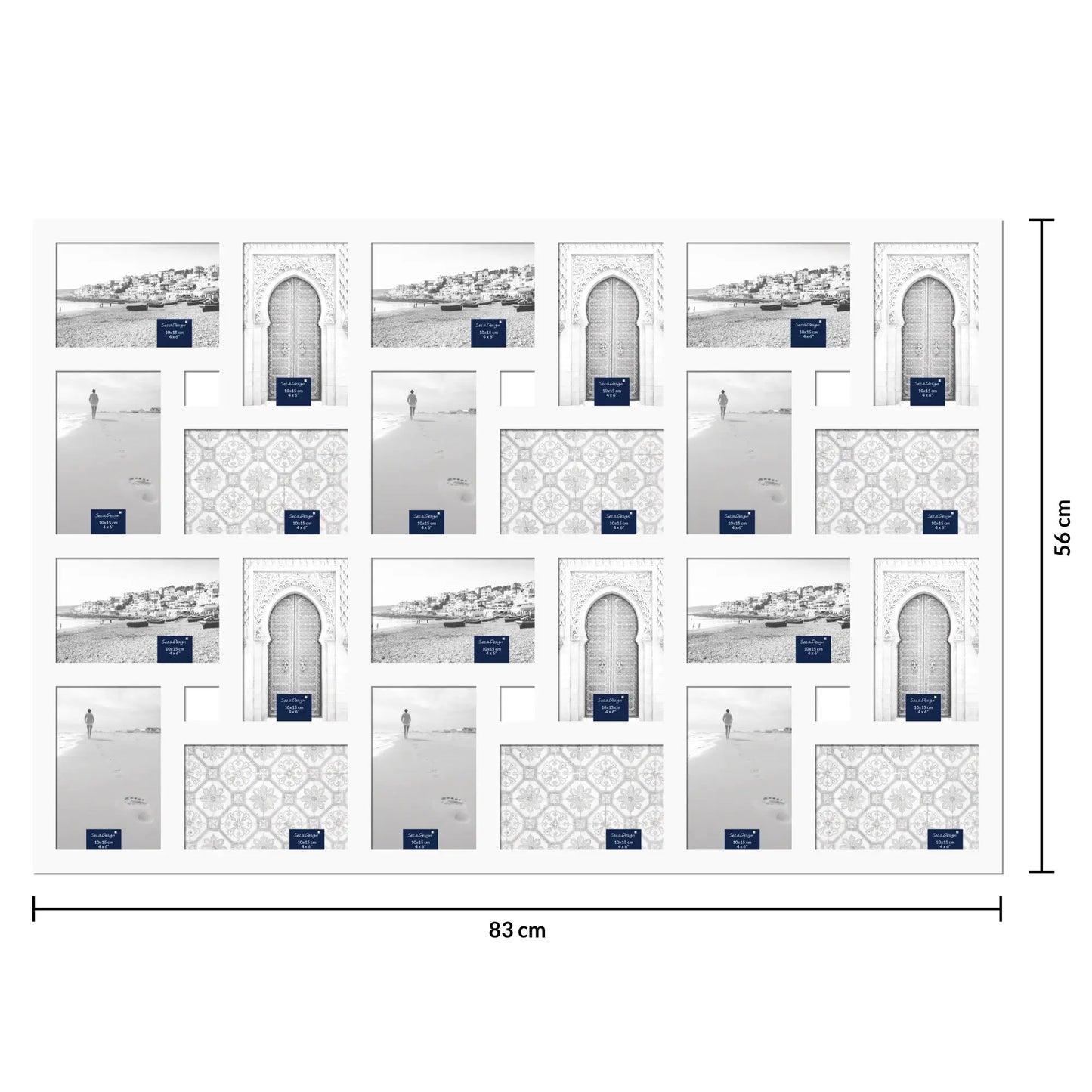 Collage fotolijst SecaDesign 24 foto's 10x15 cm - wit - COL2415W