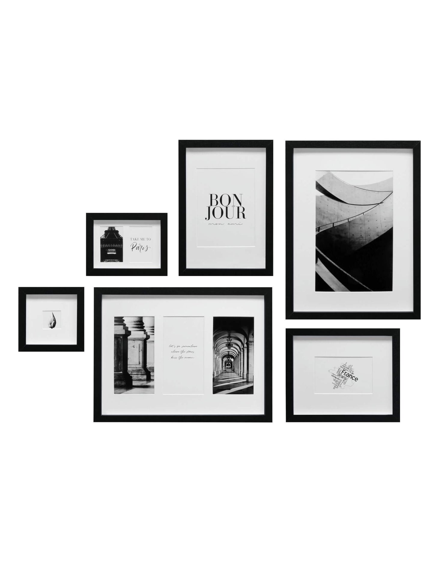 Fotomuur Deknudt - 6 fotolijsten zwart - S46YK2 WALL