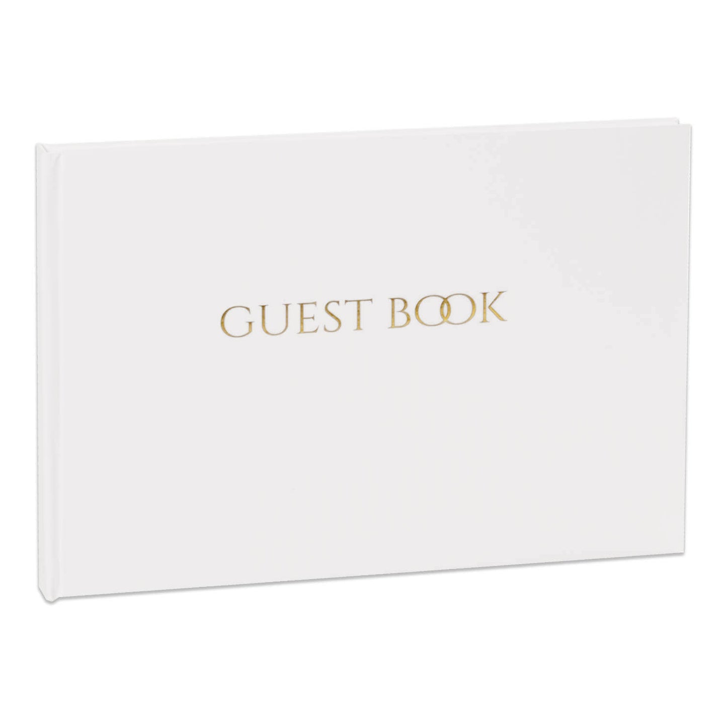Gastenboek voor bruiloft, 60 witte pagina's. Opdruk met ringen.