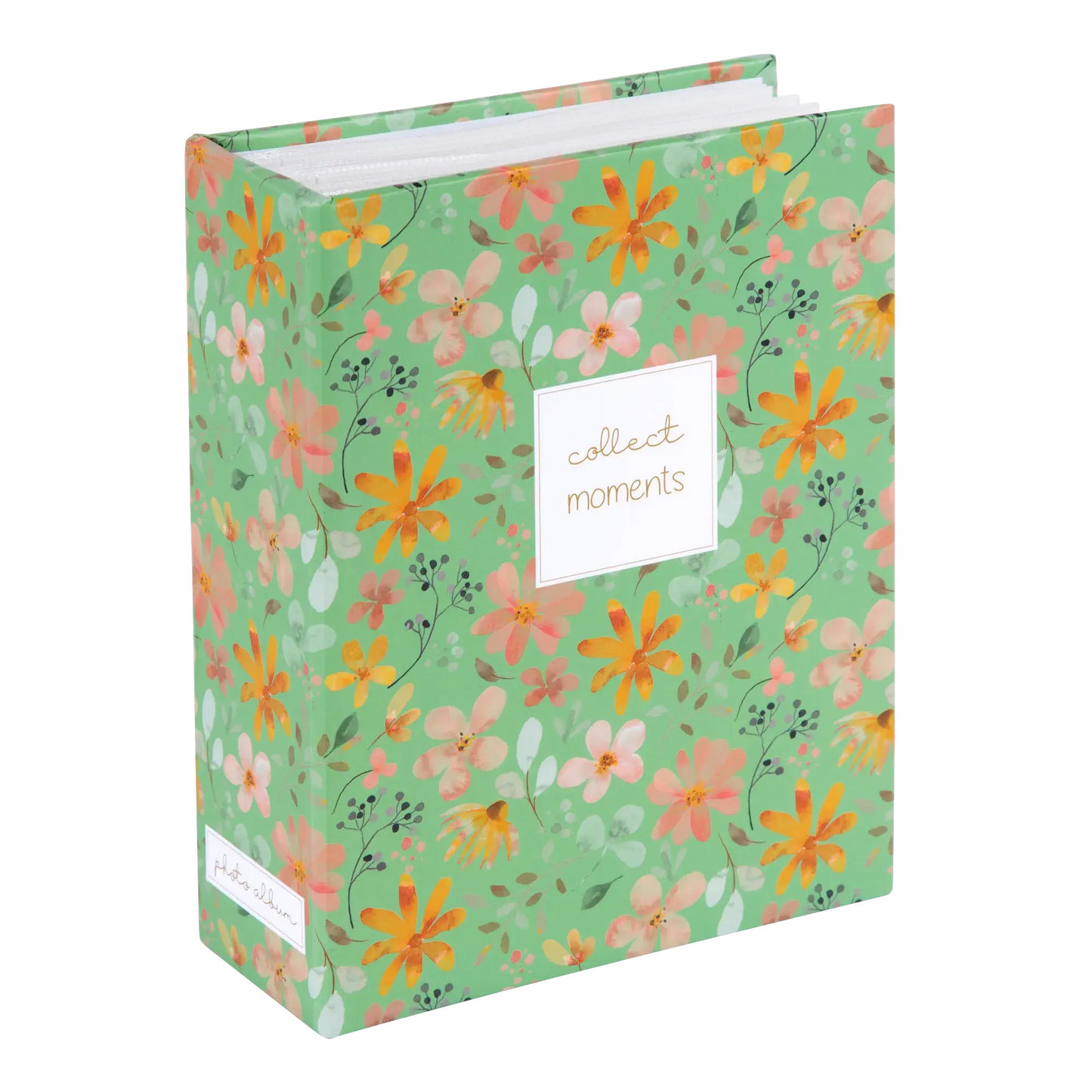 Goldbuch Insteek fotoalbum Floral - 100 foto's 10x15 cm - Set 1x groen / 1x roze