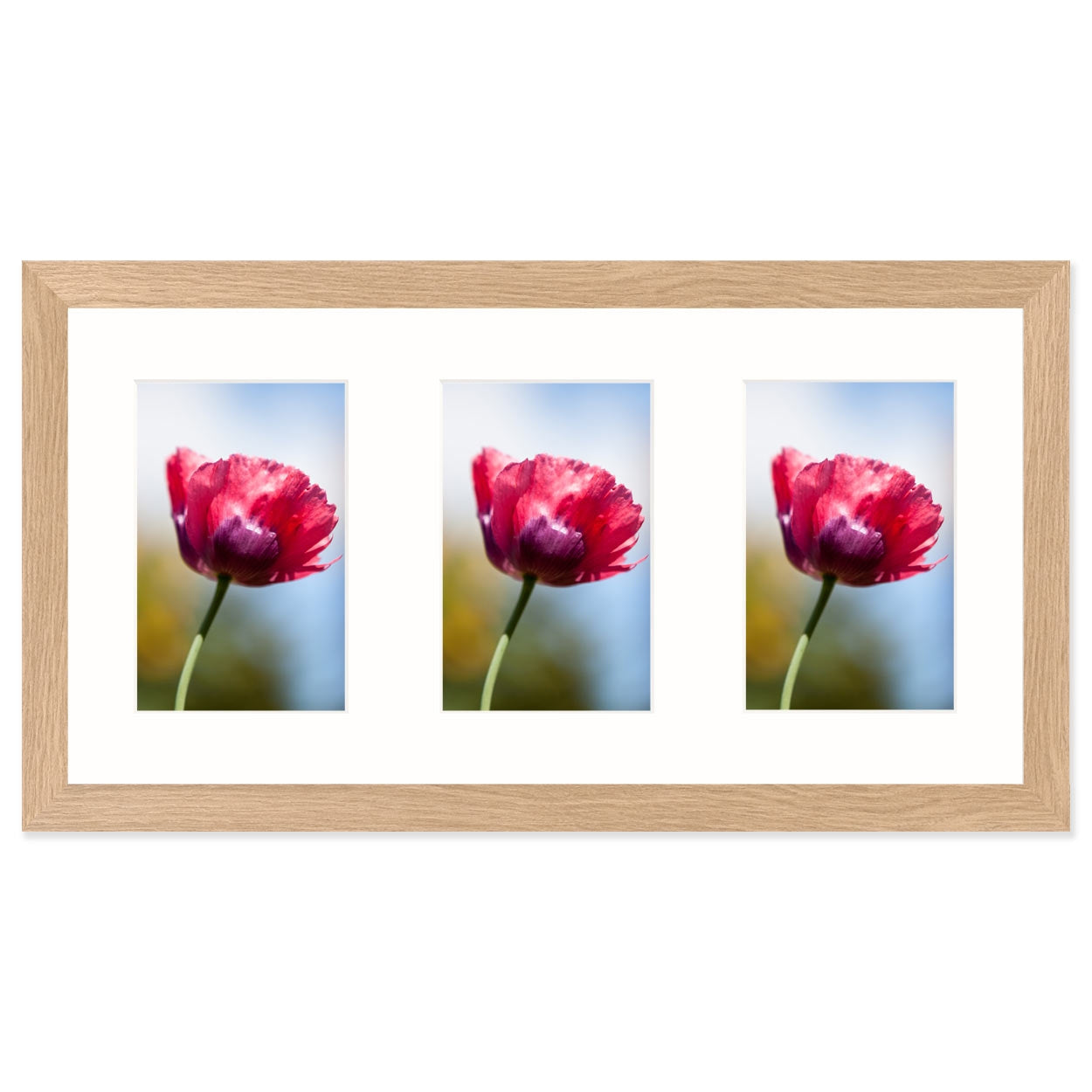 Fotolijst Anima - drieluik 10x15 cm - essenhout kleur