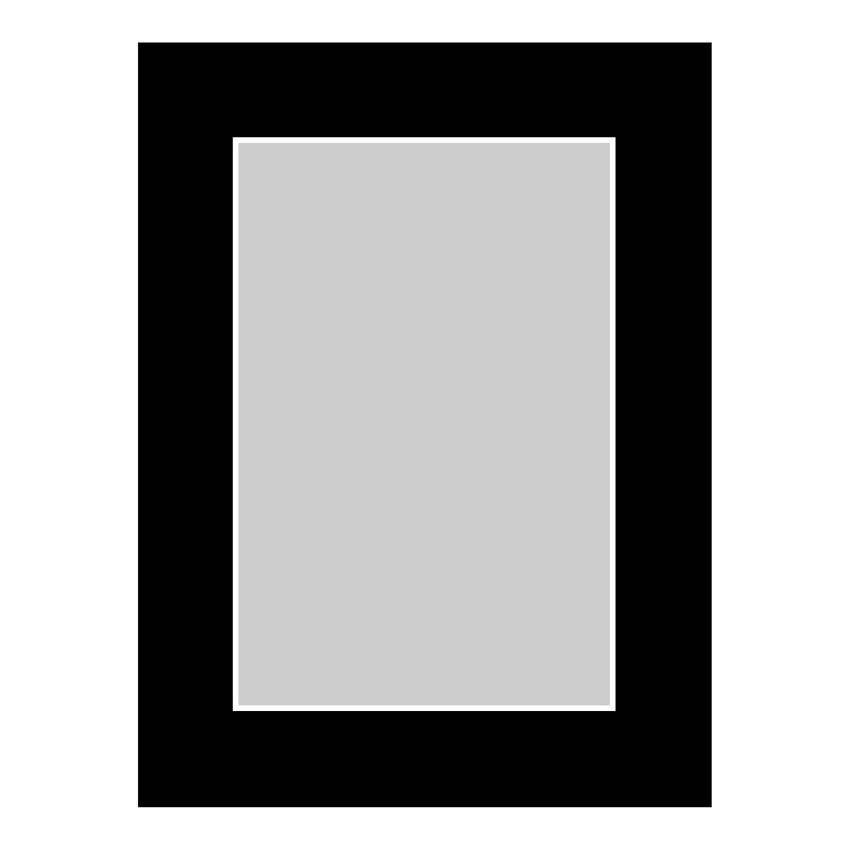 Passe-partout zwart - buitenmaat 15x20cm - fotomaat 10x15cm