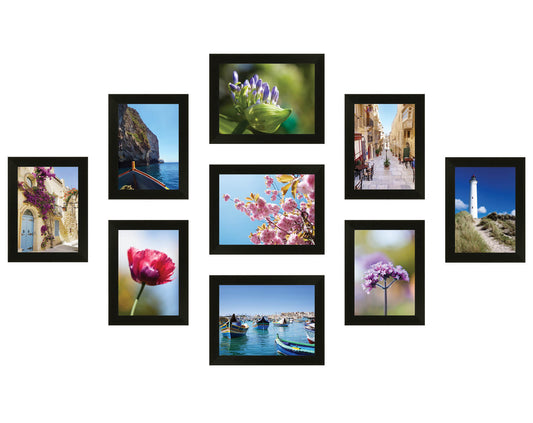 Fotomuur - 9 fotolijsten - SecaDesign Piazza Gallery - zwart