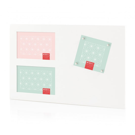 Multi fotolijst met magneten - wit - model 388 BL