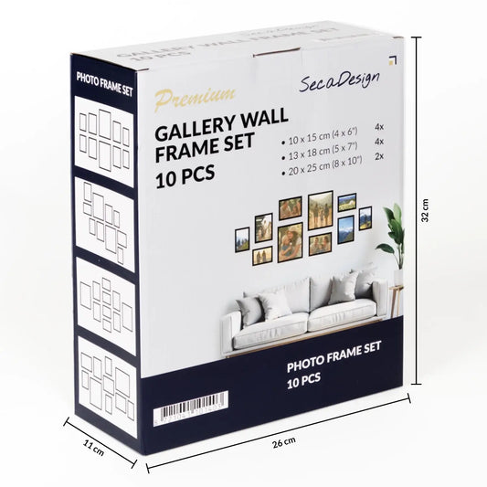 SecaDesign - Set 10 fotolijsten - Zwart