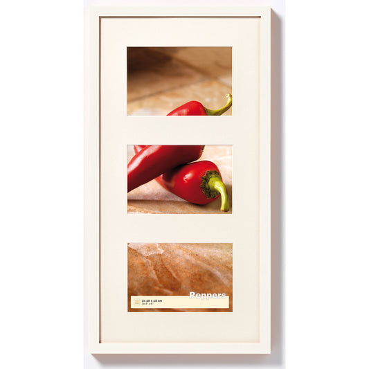 Peppers drieluik fotolijst poolwit - 10x15 cm