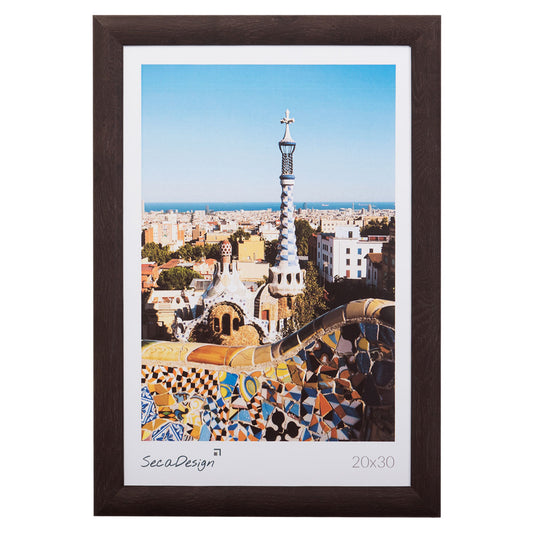 Fotolijst Curvy houtoptiek donkerbruin - 15x20 cm