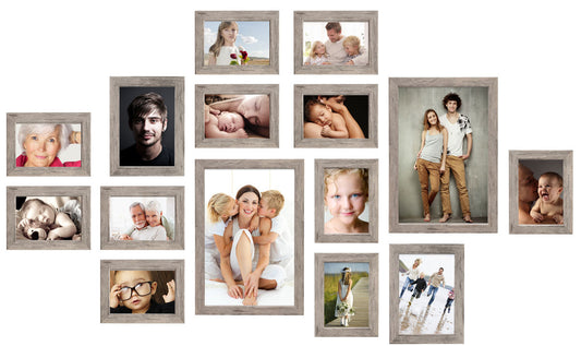 Fotomuur Deknudt - 15 fotolijsten - Grijs - S45RH7 WALL1